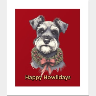 Happy Howlidays Schnauzer Posters and Art